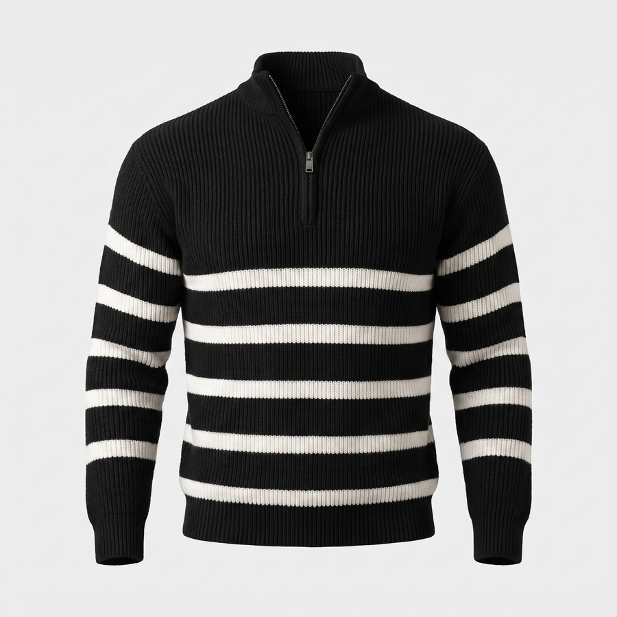 BLACKWELL STRIPE ZIP SWEATER