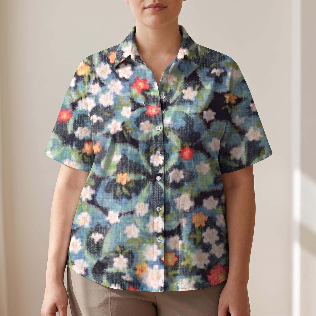 CLARA PATTERNED COLLAR BLOUSE